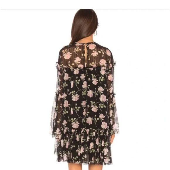 Ulla Johnson Dahlia Floral Sheer Black Dress size 4 - Picture 6 of 7